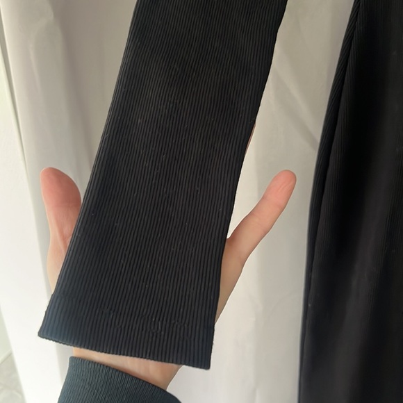 Missguided Black Long Sleeved Gold Button Front Scoop Neck Midi Dress Size 4 - Picture 8 of 9